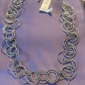 Lucky Brand Twisted Silver Circle Necklace